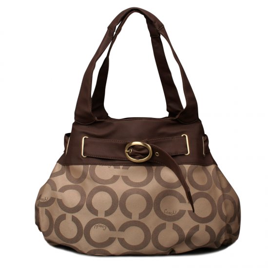 Coach Buckle In Signature Large Coffee Hobo ENC | Women
